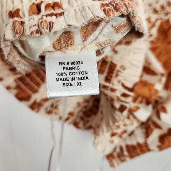 Bailey 44 Brown Floral Boho Crop Top Tank Size XL Beachy Cowrie Shell Straps New - Picture 7 of 9